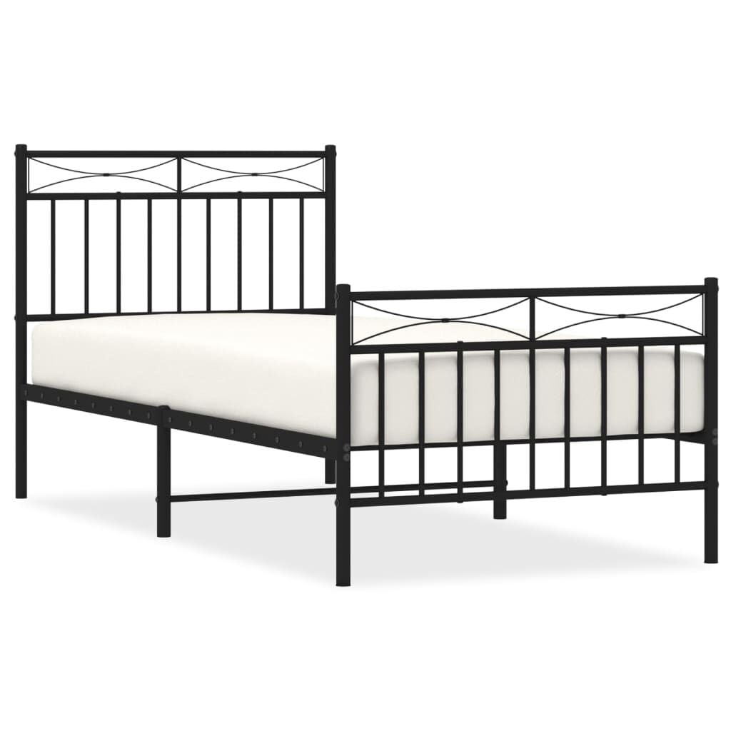 Zwart metalen bedframe met hoofdbord - 90x200 cm - 34% korting