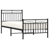 Zwart metalen bedframe met hoofdbord - 90x200 cm - 34% korting