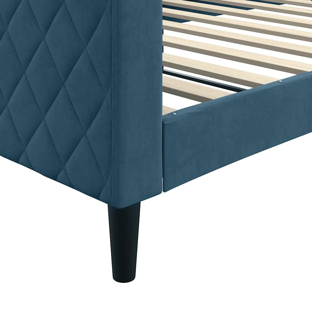Blauwe Slaapbank Fluweel 100x200 cm - 35% Korting
