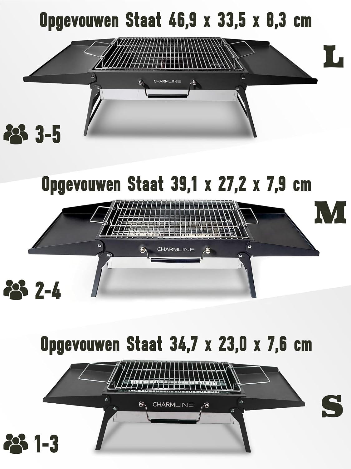 Opvouwbare Houtskoolbarbecue Zwart (39x27 cm) - 34% Korting!