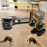 RC Semi Truck met Graafmachine 1:24 - 9 Kanaals Functies + 34% Korting
