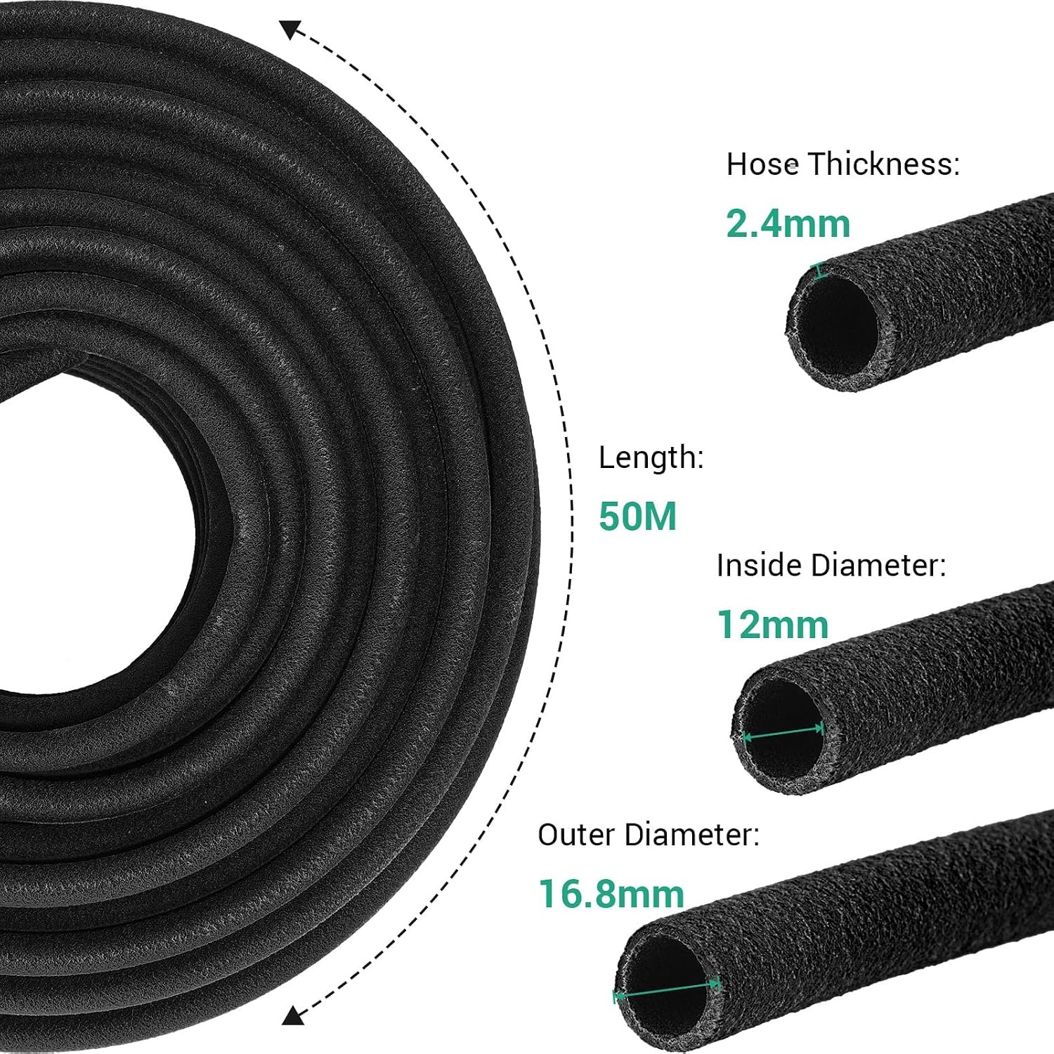 Soaker Slangset Zwart - 50m Druppelslang met Korting