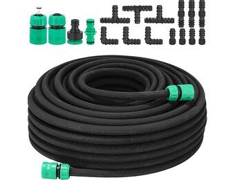 Soaker slangset Zwart 50m met 34% Korting - Efficiënte Tuinirrigatie