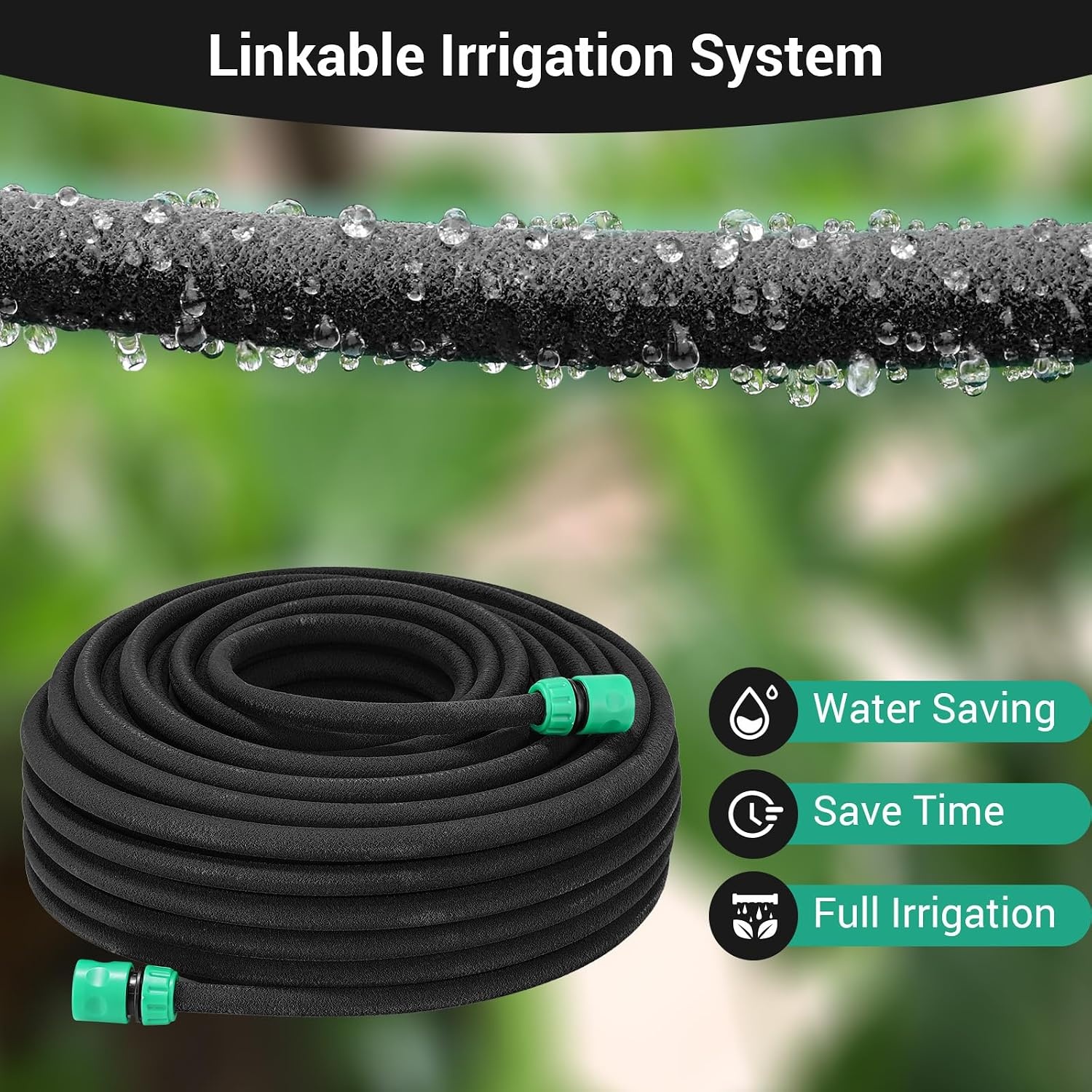 Soaker slangset Zwart 50m met 34% Korting - Efficiënte Tuinirrigatie