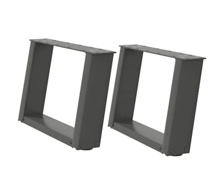 vidaXL Salontafelpoten U-vorm 2 stuks Antraciet 50x30-31cm Staal 34% Korting