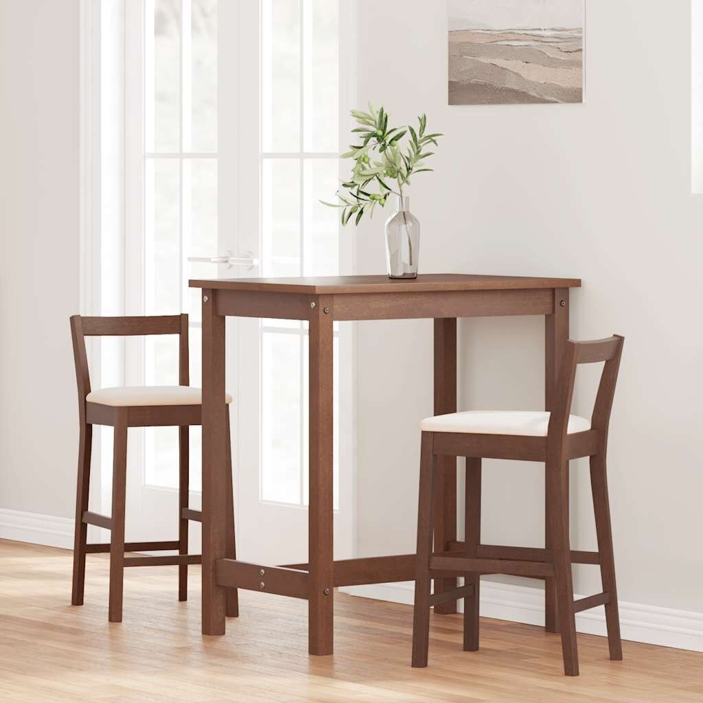 Barkrukken met kussens 2 stuks Bruin massief hout rubber - 35% korting