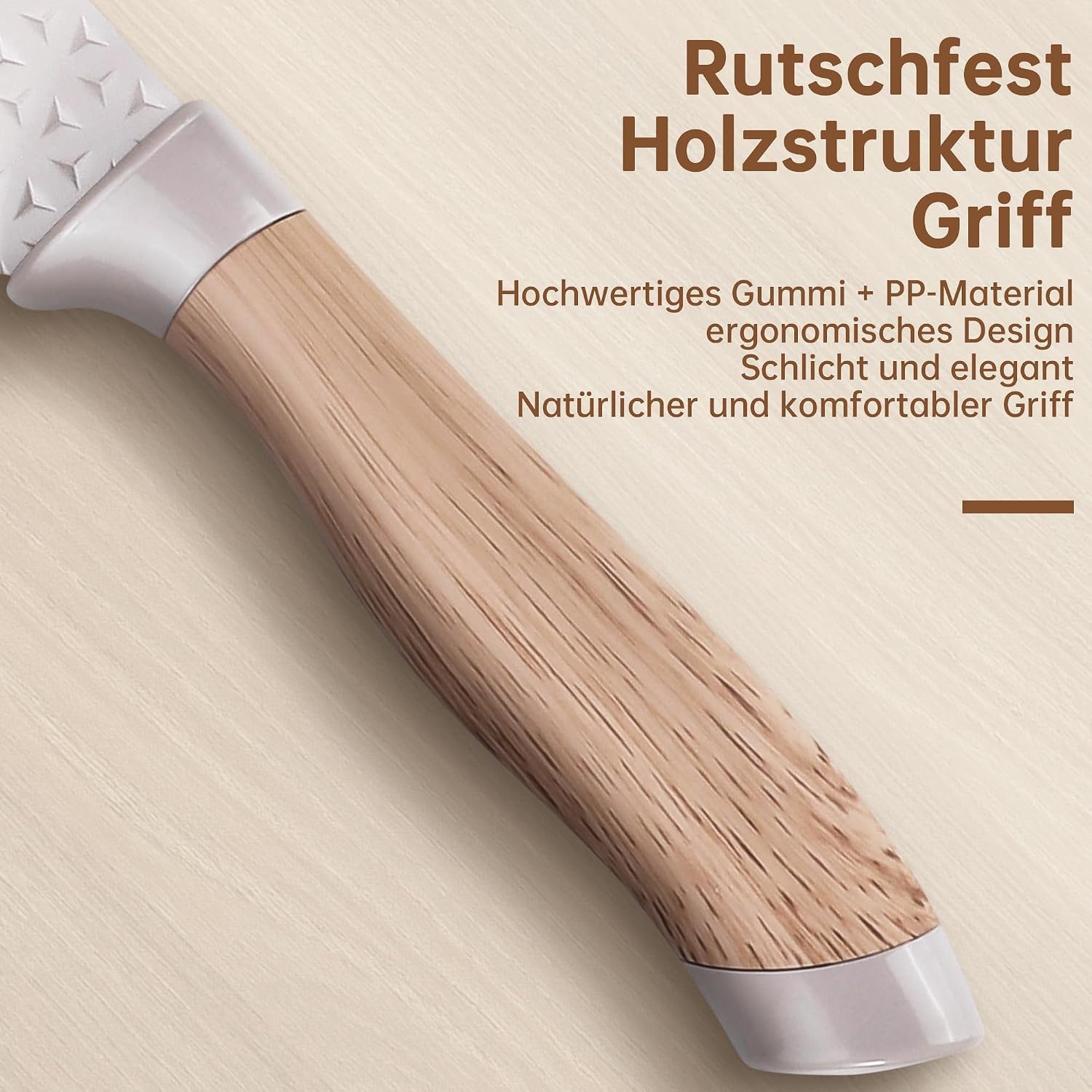 Messenset 6-delig Khaki met Blok | Roestvrij Staal | Antiaanbaklaag | 33% Korting