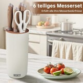 Messenset 6-delig Khaki met Blok | Roestvrij Staal | Antiaanbaklaag | 33% Korting