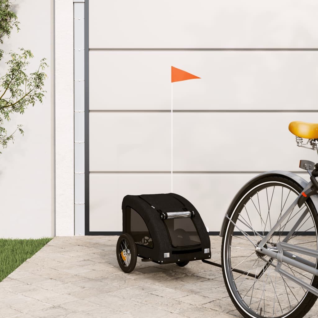 VidaXL Hondenfietstrailer Oxford Stof & IJzer Zwart 34% Korting