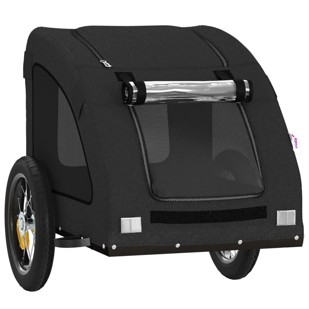 VidaXL Hondenfietstrailer Oxford Stof & IJzer Zwart 34% Korting