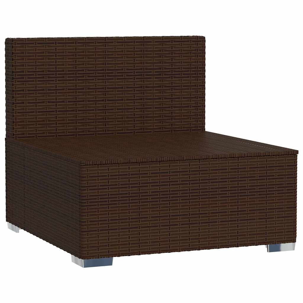 VidaXL Tuinmiddenbank met Kussens, Poly Rattan, Bruin - 34% Korting