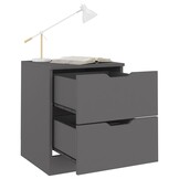 Nachtkastje 40x40x50 cm Bewerkt Hout Grijs - 34% Korting