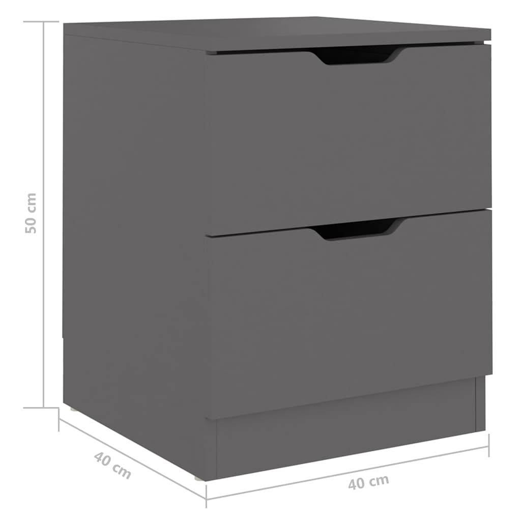 Nachtkastje 40x40x50 cm Bewerkt Hout Grijs - 34% Korting