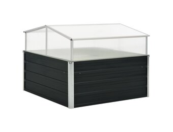 VidaXL Tuinkas 100x100x77 cm Gegalvaniseerd Staal Antraciet - 34% Korting