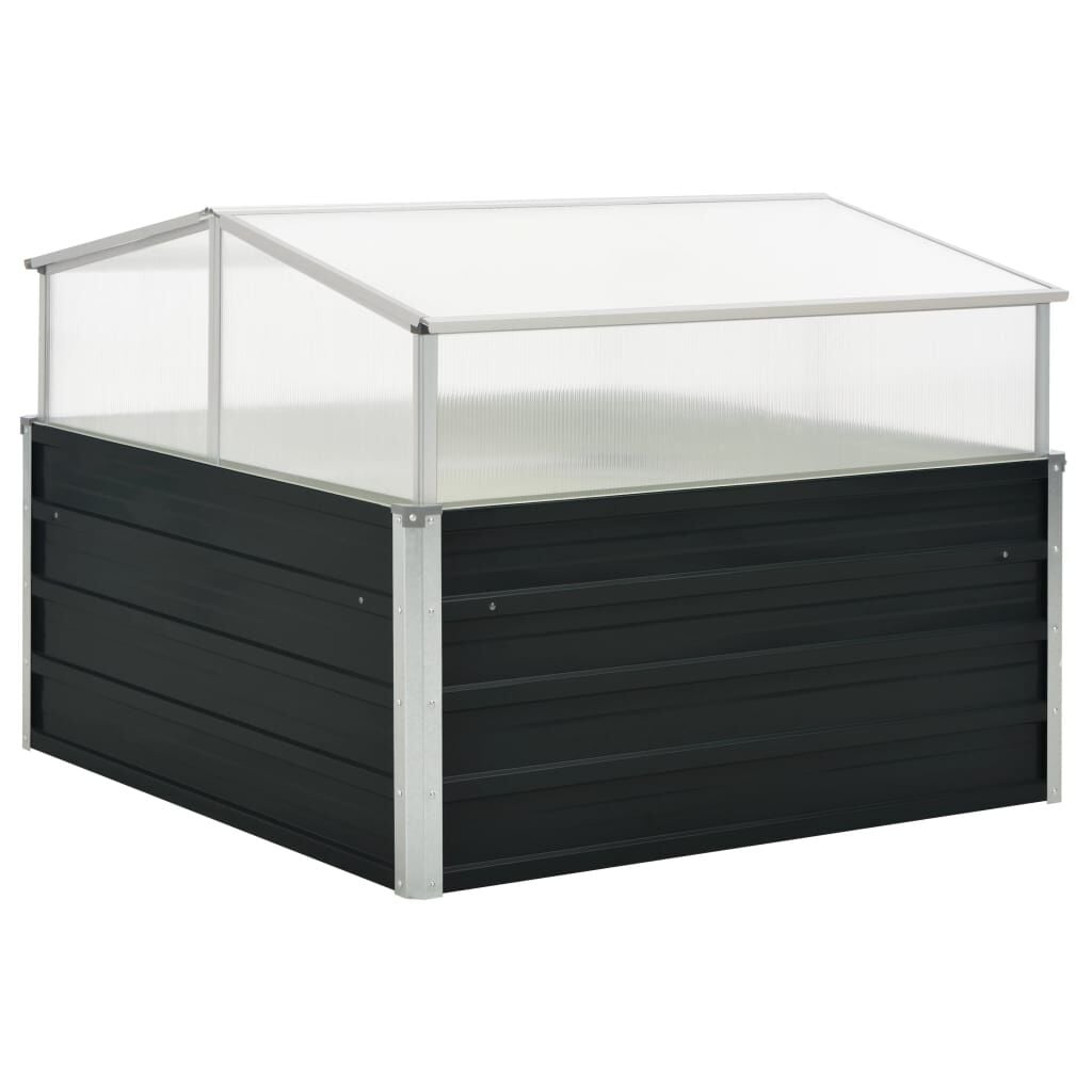 VidaXL Tuinkas 100x100x77 cm Gegalvaniseerd Staal Antraciet - 34% Korting