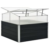 VidaXL Tuinkas 100x100x77 cm Gegalvaniseerd Staal Antraciet - 34% Korting