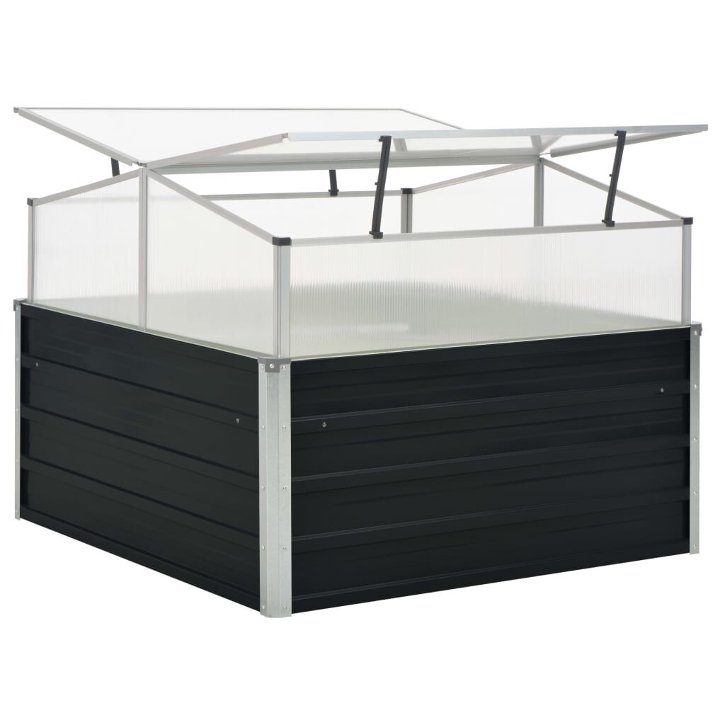 VidaXL Tuinkas 100x100x77 cm Gegalvaniseerd Staal Antraciet - 34% Korting
