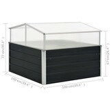 VidaXL Tuinkas 100x100x77 cm Gegalvaniseerd Staal Antraciet - 34% Korting