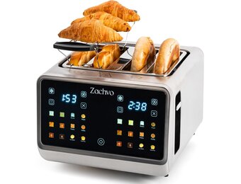 Zilveren RVS Broodrooster voor 4 Sneden met Touchscreen - 34% Korting