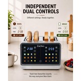 Zilveren RVS Broodrooster voor 4 Sneden met Touchscreen - 34% Korting