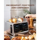 Zilveren RVS Broodrooster voor 4 Sneden met Touchscreen - 34% Korting