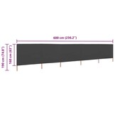 VidaXL Windscherm 5-panelen 600x160 cm Antraciet - 54% Korting
