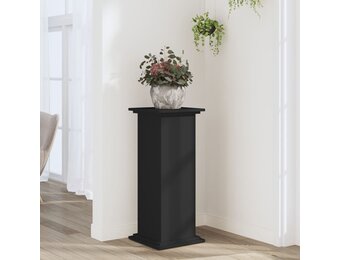 Plantenstandaard 33x33x80 cm Bewerkt Hout Zwart - 34% Korting