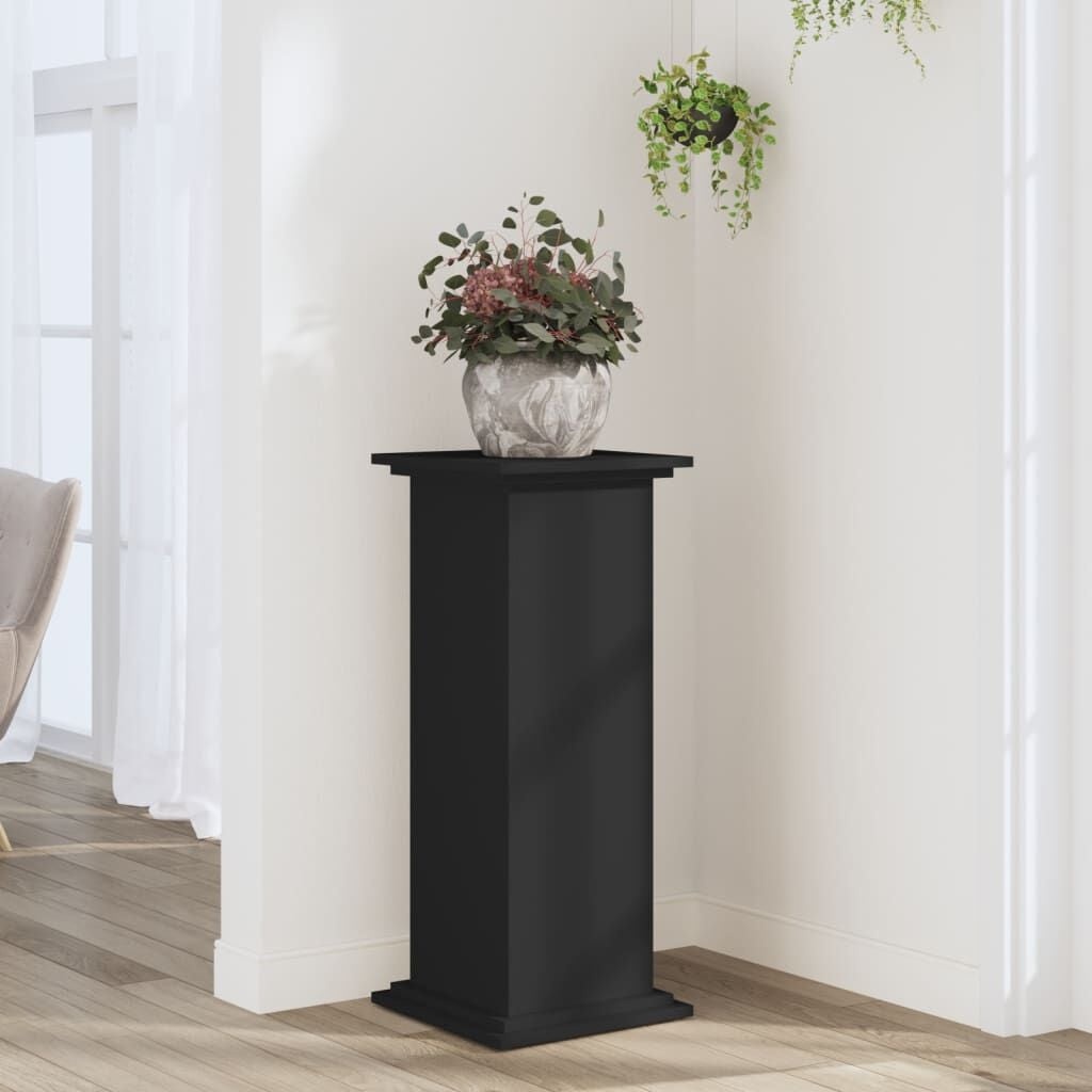 Plantenstandaard 33x33x80 cm Bewerkt Hout Zwart - 34% Korting