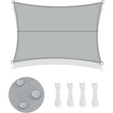 Schaduwdoek Lichtgrijs 4x5m Polyester UV-bescherming 95% Waterafstotend - 34% Korting