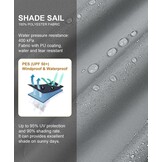 Schaduwdoek Lichtgrijs 4x5m Polyester UV-bescherming 95% Waterafstotend - 34% Korting
