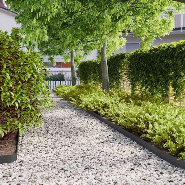 vidaXL Gazonrand Koudgewalst Staal Zwart 50 st 34% korting