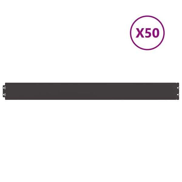 vidaXL Gazonrand Koudgewalst Staal Zwart 50 st 34% korting