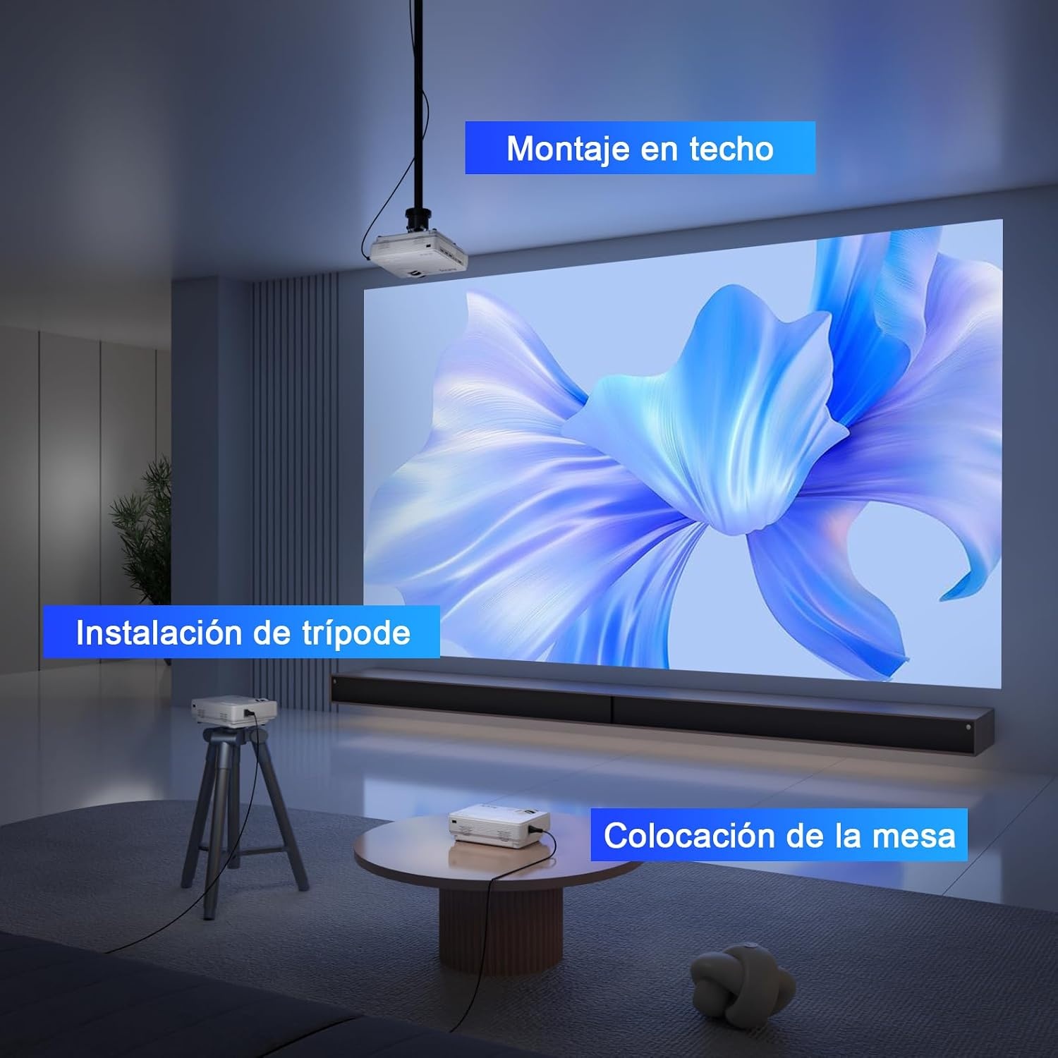 Draagbare Mini Projector 1080P HD WiFi Bluetooth 34% Korting