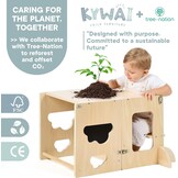 Montessori Leertoren 3-in-1 met Krijtbord - Opvouwbaar Houten Bureau & Stoel - 29% Korting