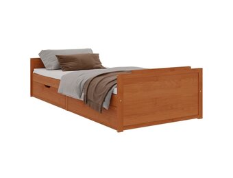 Honingbruin Grenenhouten Bedframe met Laden 90x200 cm - 35% Korting