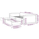 Honingbruin Grenenhouten Bedframe met Laden 90x200 cm - 35% Korting