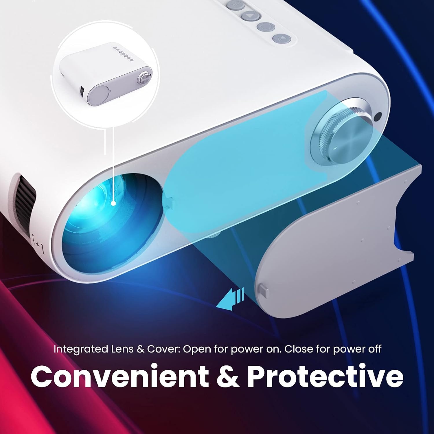Mini Beamer Projector Wit Grijs - Draagbare Thuisbioscoop met 34% Korting