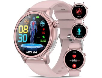 Smartwatch ECG Hartslag Bloeddruk 1.39" Zwart - 53% Korting