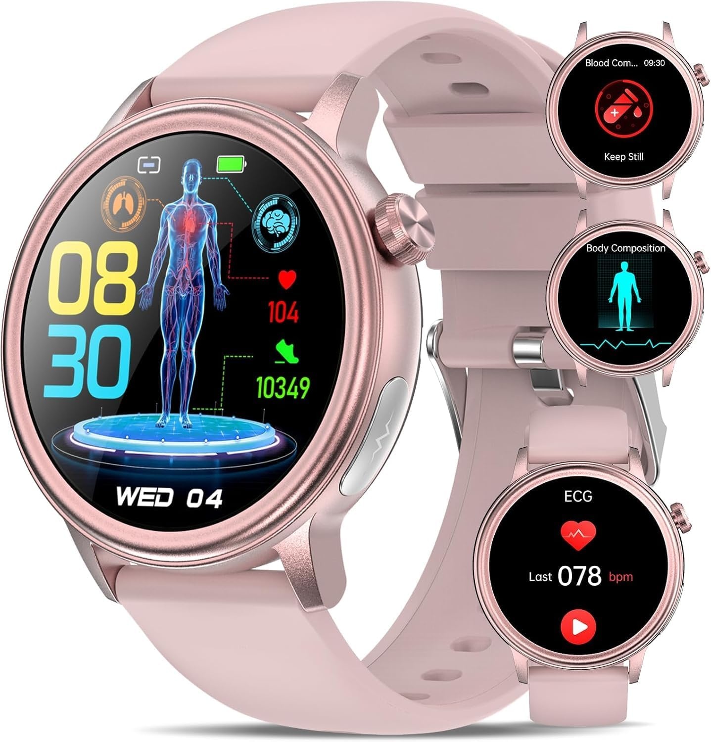 Smartwatch ECG Hartslag Bloeddruk 1.39" Zwart - 53% Korting