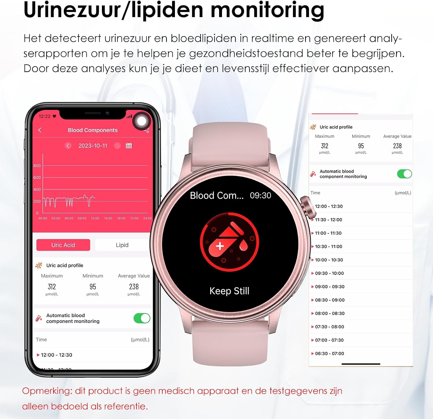 Smartwatch ECG Hartslag Bloeddruk 1.39" Zwart - 53% Korting