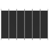 vidaXL Kamerscherm 6 Panel Stoffen Ruimteverdeler 300x200 cm Zwart - 34% Korting