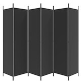 vidaXL Kamerscherm 6 Panel Stoffen Ruimteverdeler 300x200 cm Zwart - 34% Korting