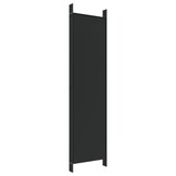 vidaXL Kamerscherm 6 Panel Stoffen Ruimteverdeler 300x200 cm Zwart - 34% Korting