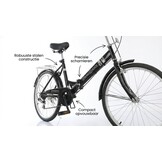 Zwarte Vouwfiets 24" - 1 Versnelling - Stalen Frame - 30% Korting
