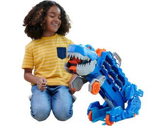 Hot Wheels Vrachtwagen & T-Rex Transformeerbaar met Racebaan (34% Korting)
