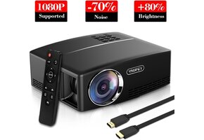 Mini LED Projector Zwart 2000 Lumen - Home Cinema Ervaring met 41% Korting