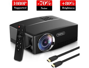 Mini LED Projector Zwart 2000 Lumen - Compact Thuisbioscoop 34% Korting