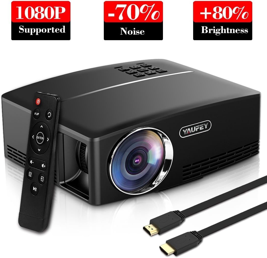 Mini LED Projector Zwart 2000 Lumen - Compact Thuisbioscoop 34% Korting