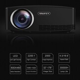 Mini LED Projector Zwart 2000 Lumen - Compact Thuisbioscoop 34% Korting