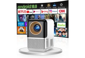Mini Beamer Wit/Zwart 1080p Android 10, 52% Korting